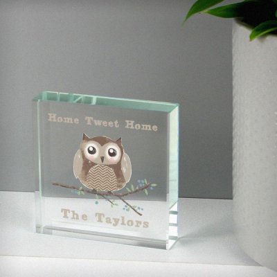 (image for) Personalised Woodland Owl Large Crystal Token