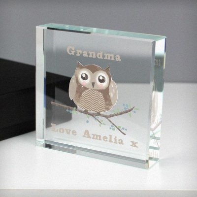 (image for) Personalised Woodland Owl Large Crystal Token