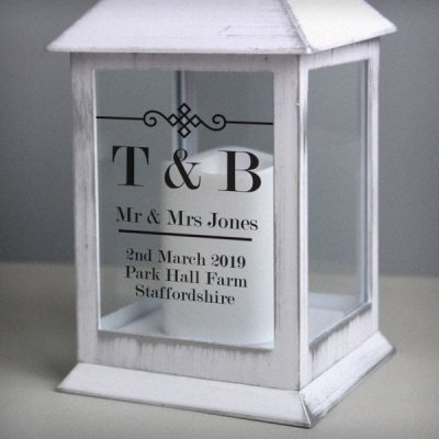 (image for) Personalised Elegant Diamond White Lantern