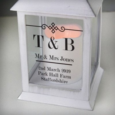 (image for) Personalised Elegant Diamond White Lantern