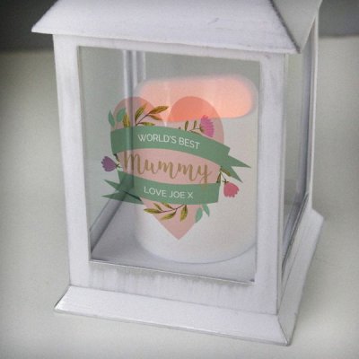 (image for) Personalised Floral Mother's Day White Lantern