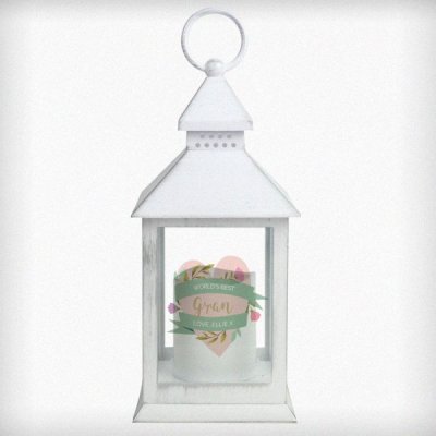 (image for) Personalised Floral Mother's Day White Lantern