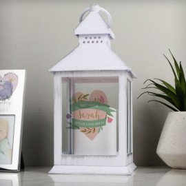 (image for) Personalised Floral Mother's Day White Lantern