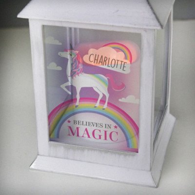 (image for) Personalised Unicorn Frost White Lantern