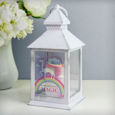 (image for) Personalised Unicorn Frost White Lantern