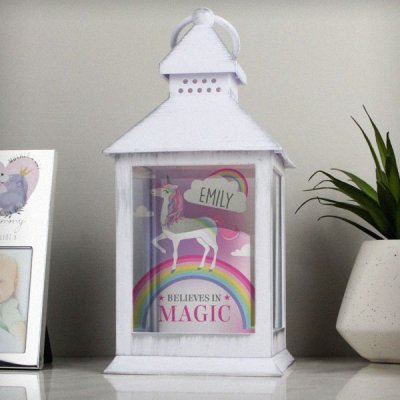 (image for) Personalised Unicorn Frost White Lantern