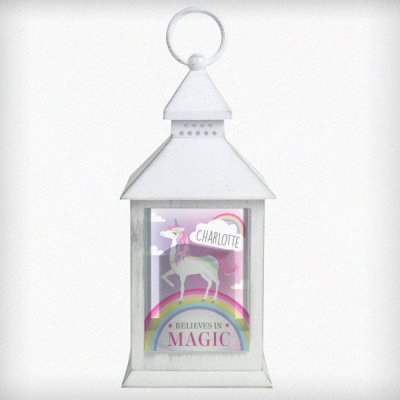 (image for) Personalised Unicorn Frost White Lantern