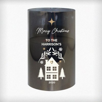 (image for) Personalised Christmas Smoked Glass LED Candle