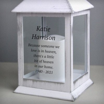 (image for) Personalised Memorial White Lantern