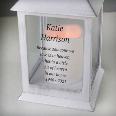 (image for) Personalised Memorial White Lantern