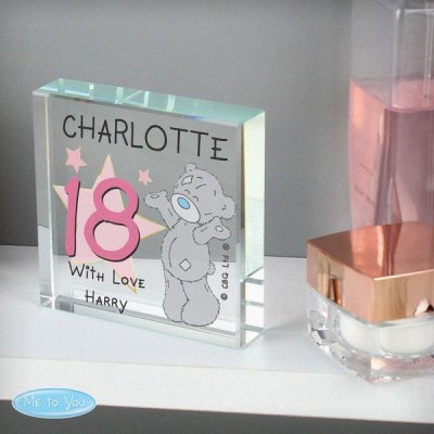 (image for) Personalised Me To You Sparkle & Shine Birthday Large Crystal Token