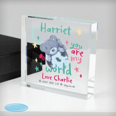 (image for) Personalised You Are My World Me To You Large Crystal Token