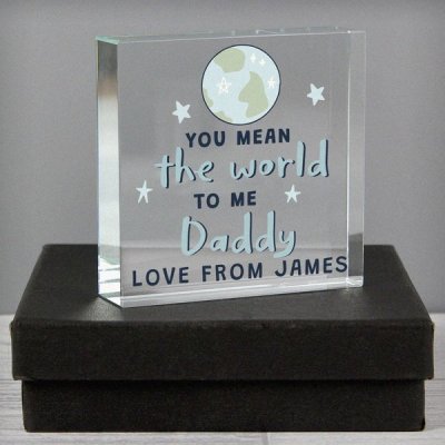 (image for) Personalised You Mean The World To Me Large Crystal Token