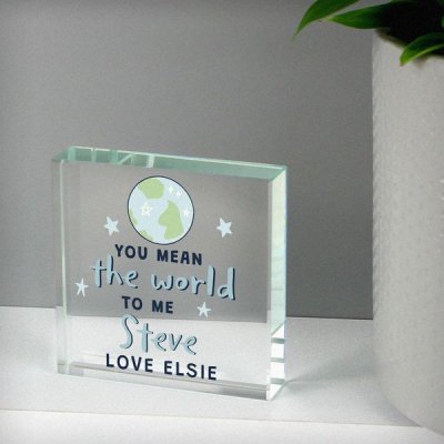 (image for) Personalised You Mean The World To Me Large Crystal Token