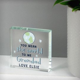 (image for) Personalised You Mean The World To Me Large Crystal Token