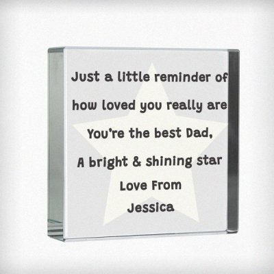 (image for) Personalised Star Poem Large Crystal Token