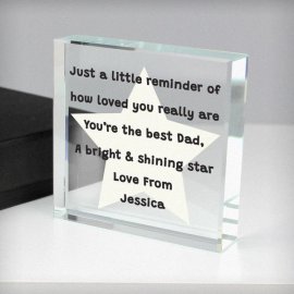 (image for) Personalised Star Poem Large Crystal Token