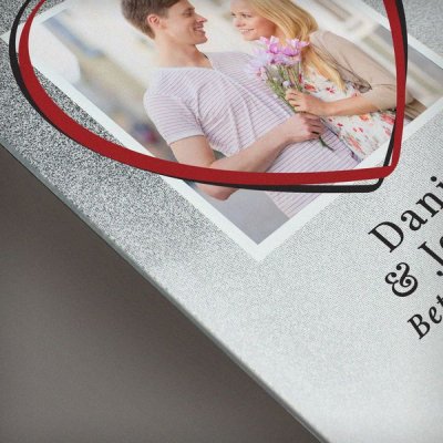 (image for) Personalised Heart 4x4 Glitter Glass Photo Frame