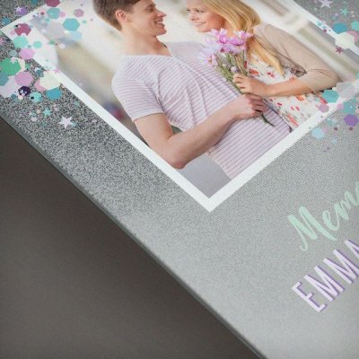 (image for) Personalised Festival Style 4x4 Glitter Glass Photo Frame