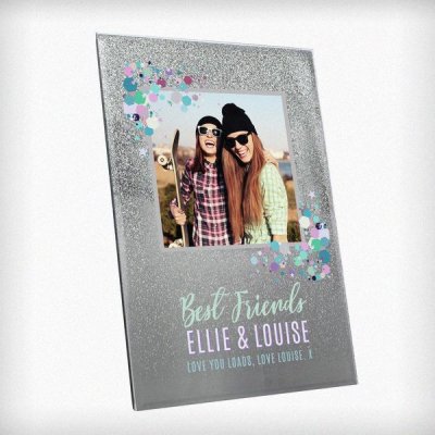 (image for) Personalised Festival Style 4x4 Glitter Glass Photo Frame