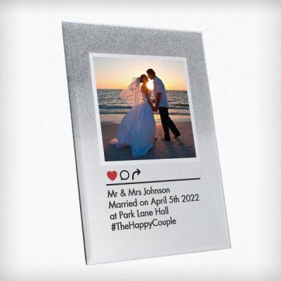 (image for) Personalised Instagram Post 4x4 Glitter Glass Photo Frame