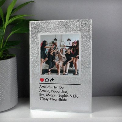 (image for) Personalised Instagram Post 4x4 Glitter Glass Photo Frame