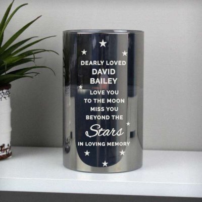 (image for) Personalised Miss You Beyond The Stars Smoked Glass LED Candle