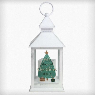 (image for) Personalised Have A Magical Christmas White Lantern