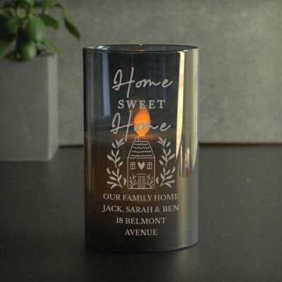 (image for) Personalised HOME Smoked Glass LED Candle