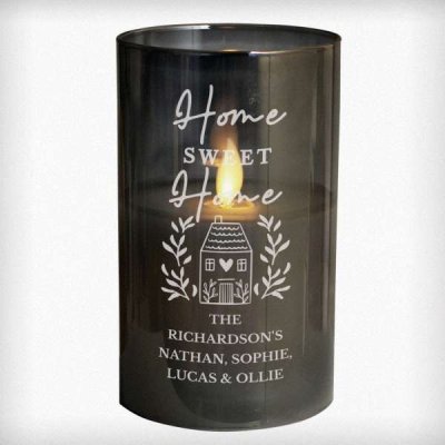 (image for) Personalised HOME Smoked Glass LED Candle