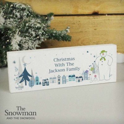 (image for) Personalised The Snowman and the Snowdog Wooden Block Sign