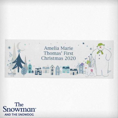 (image for) Personalised The Snowman and the Snowdog Wooden Block Sign