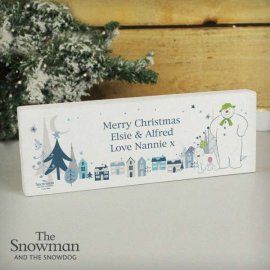 (image for) Personalised The Snowman and the Snowdog Wooden Block Sign