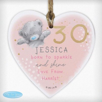 (image for) Personalised Me To You Sparkle & Shine Birthday Wooden Heart Decoration