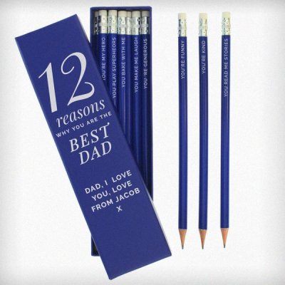 (image for) Personalised 12 Reasons Box and 12 Blue HB Pencils