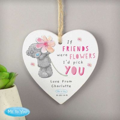 (image for) Personalised Me To You If... Were Flowers Wooden Heart Decoration