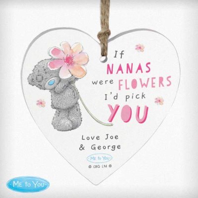 (image for) Personalised Me To You If... Were Flowers Wooden Heart Decoration