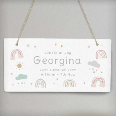 (image for) Personalised Rainbow Wooden Sign