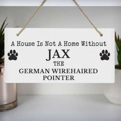 (image for) Personalised Paw Print Dog Breed Wooden Sign