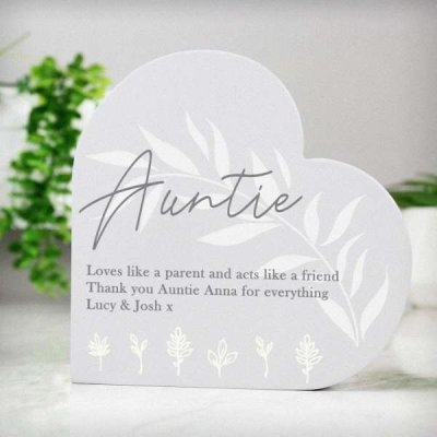 (image for) Personalised Leaf Decor Free Standing Heart Ornament