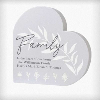 (image for) Personalised Leaf Decor Free Standing Heart Ornament