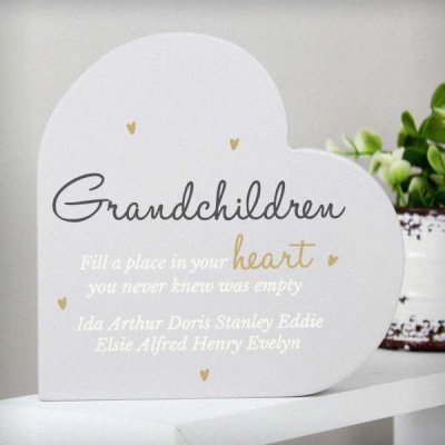 (image for) Personalised Grandchildren Free Standing Heart Ornament