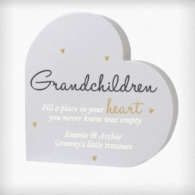 (image for) Personalised Grandchildren Free Standing Heart Ornament