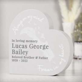 (image for) Personalised Feather Free Standing Heart Ornament