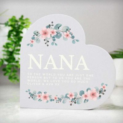 (image for) Personalised Floral Free Standing Heart Ornament