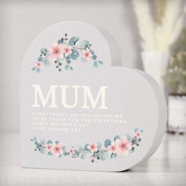 (image for) Personalised Floral Free Standing Heart Ornament