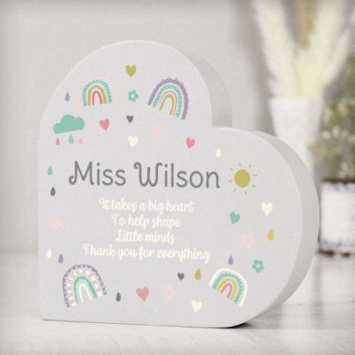 (image for) Personalised Rainbow Free Standing Heart ornament