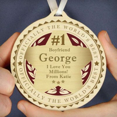 (image for) Personalised Number 1 Round Wooden Medal