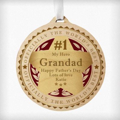 (image for) Personalised Number 1 Round Wooden Medal