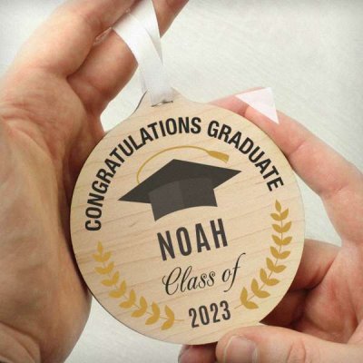 (image for) Personalised Graduation Round Wooden Decoration